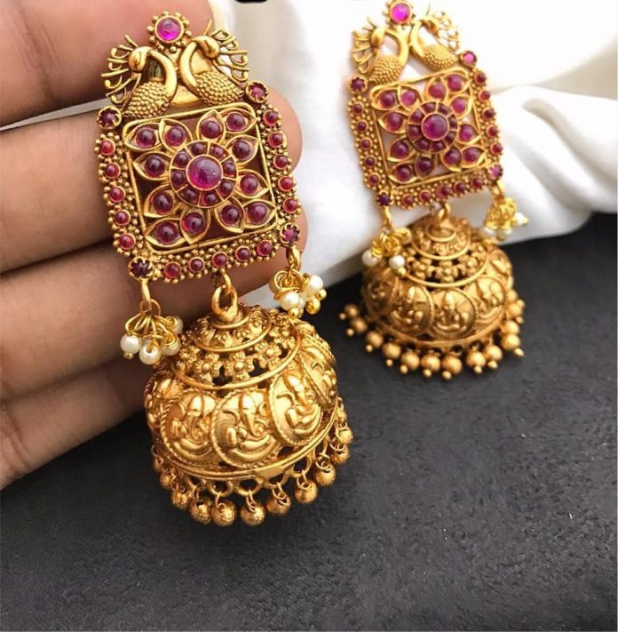 Celebrity inspired Jhumka design from Varsha - South India Jewels