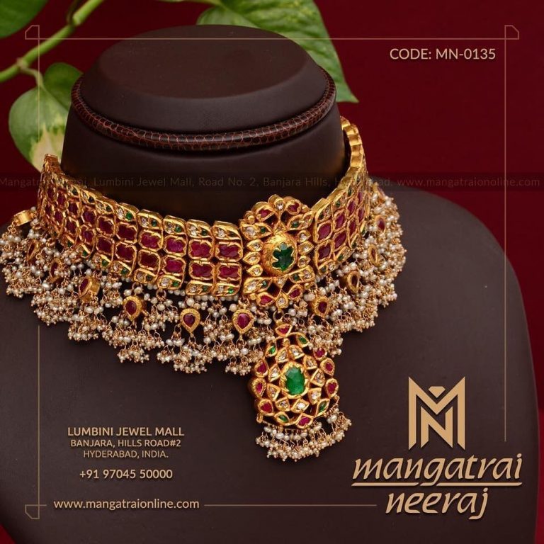 gold-choker-necklace-with-emerald-pearls-ruby