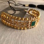 Silver Choker with Gold Polish By Silver Cravings Jewellery