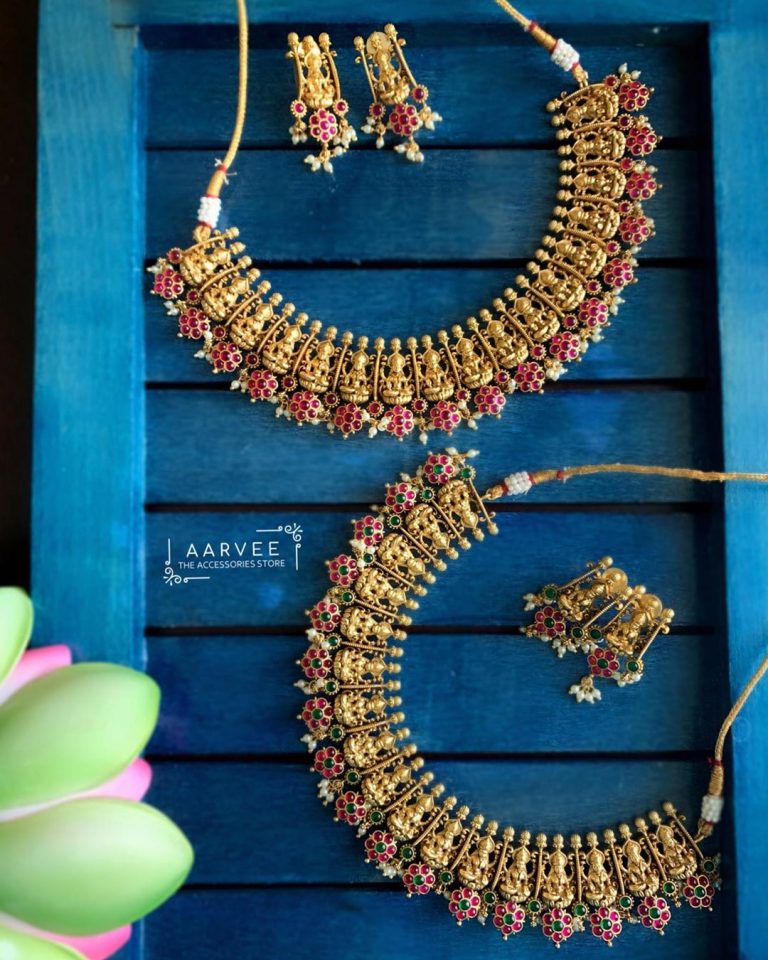 floral-lakshmi-necklace-sets