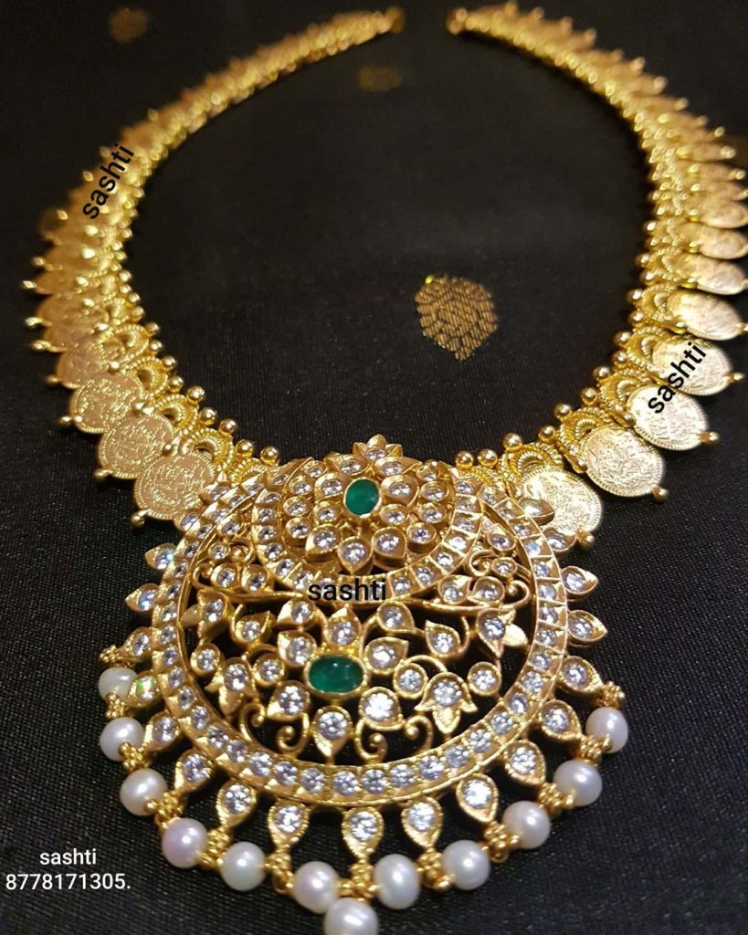 Gold Plated Coin Necklace - South India Jewels