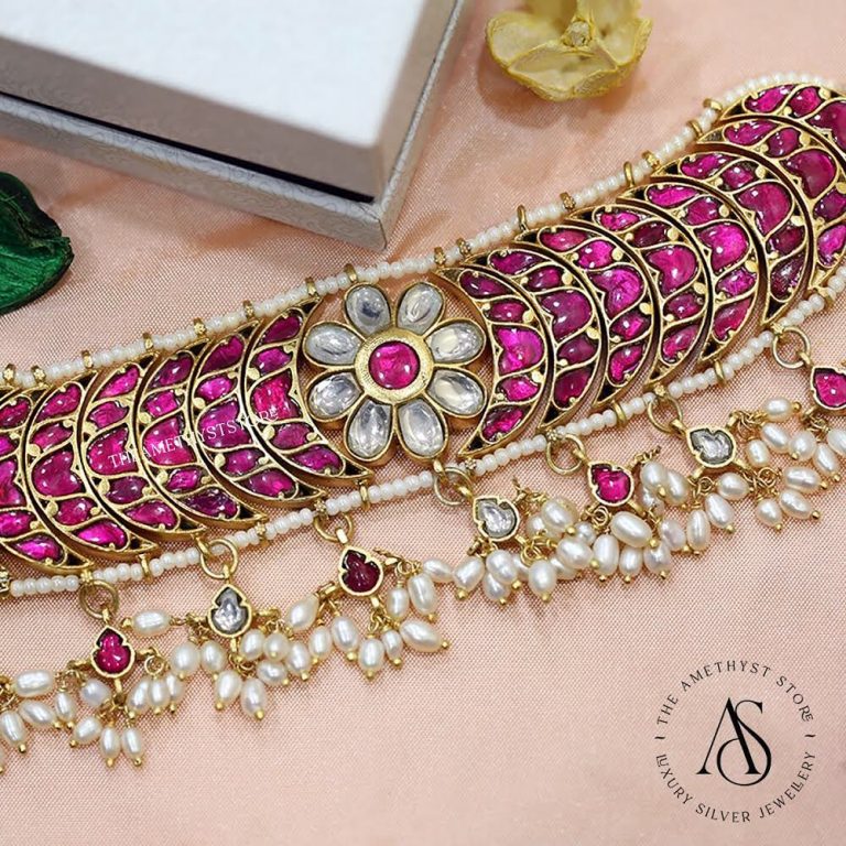 gold-plated-stone-studded-choker