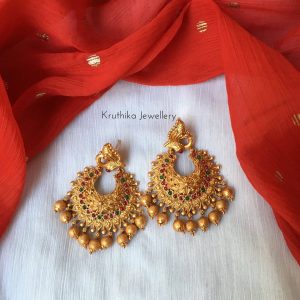 Peacock Chandbalis by Kruthika Jewellery - South India Jewels