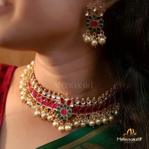 Stunning Necklace Set by Meenakshi Jewellers - South India Jewels