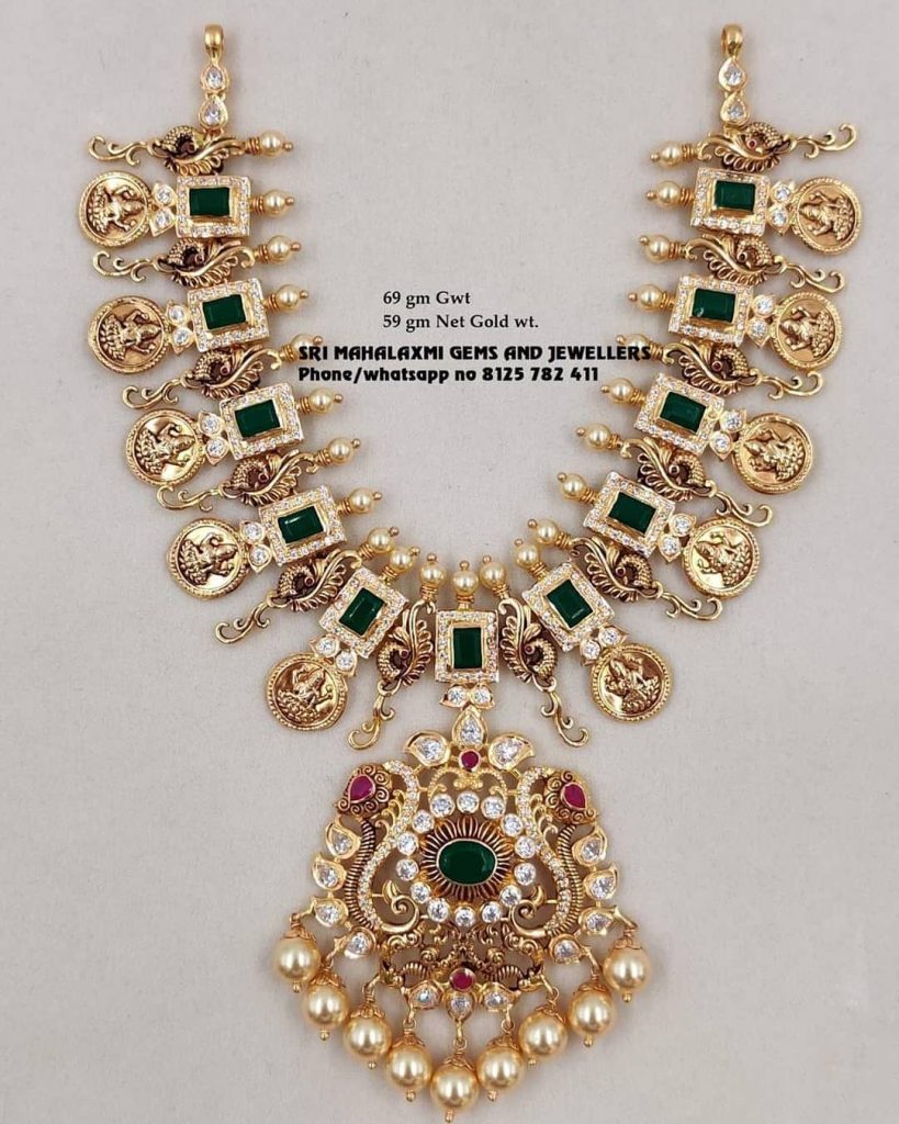 Stunning Necklace by Sri Mahalaxmi Gems and Jewellers - South India Jewels