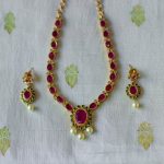 Ruby Stone Necklace and Earrings