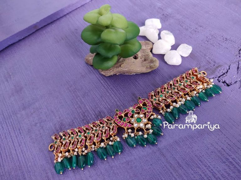 kundan-green-beads-choker-necklace