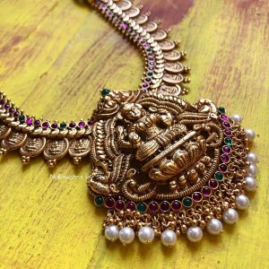 Lakshmi Nagasu Coin Haram Necklace - South India Jewels