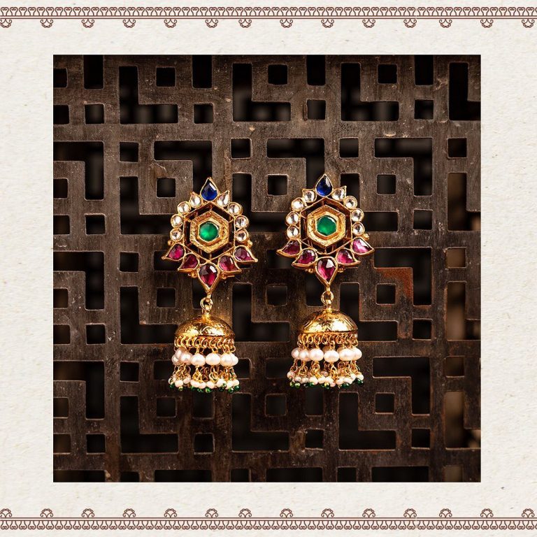 multicolor-stone-jhumkis