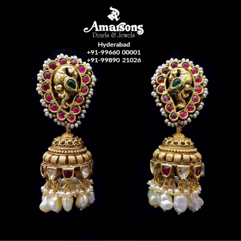 peacock-antique-gold-earrings-with-stones-pearls