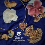 Silver Gold Plated Attigai Necklace Set