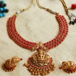 Antique Red Stone Lakshmi Pendant Necklace