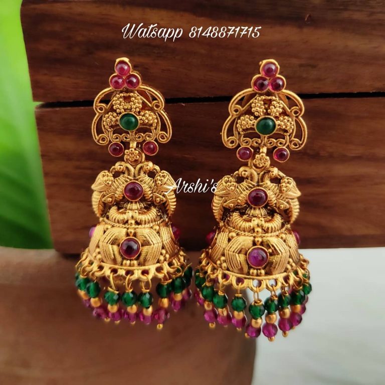 Traditional Antique Wedding Jhumka - South India Jewels