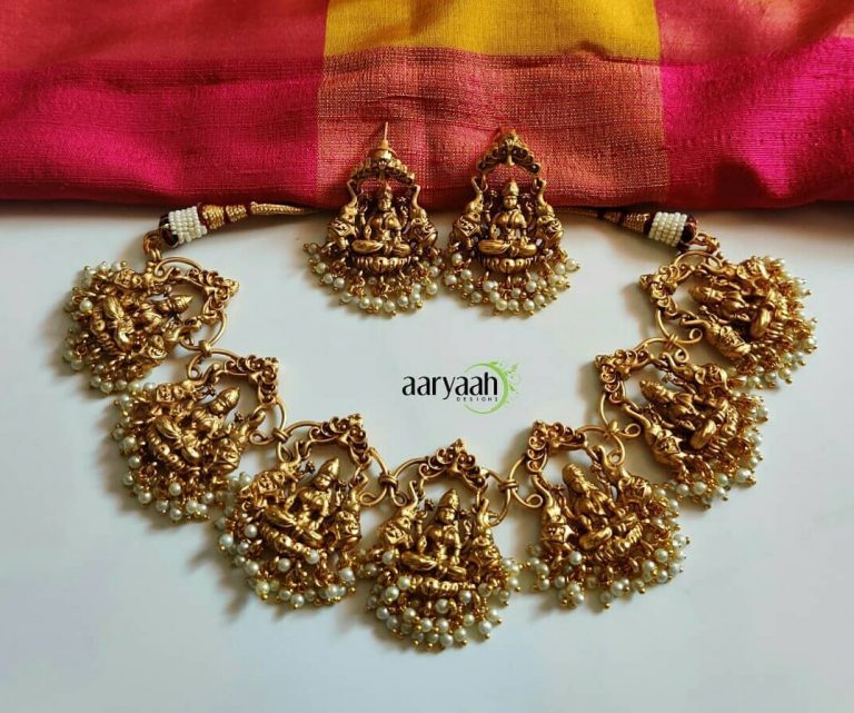gold-plated-laxmi-choker-temple-jewellery-set