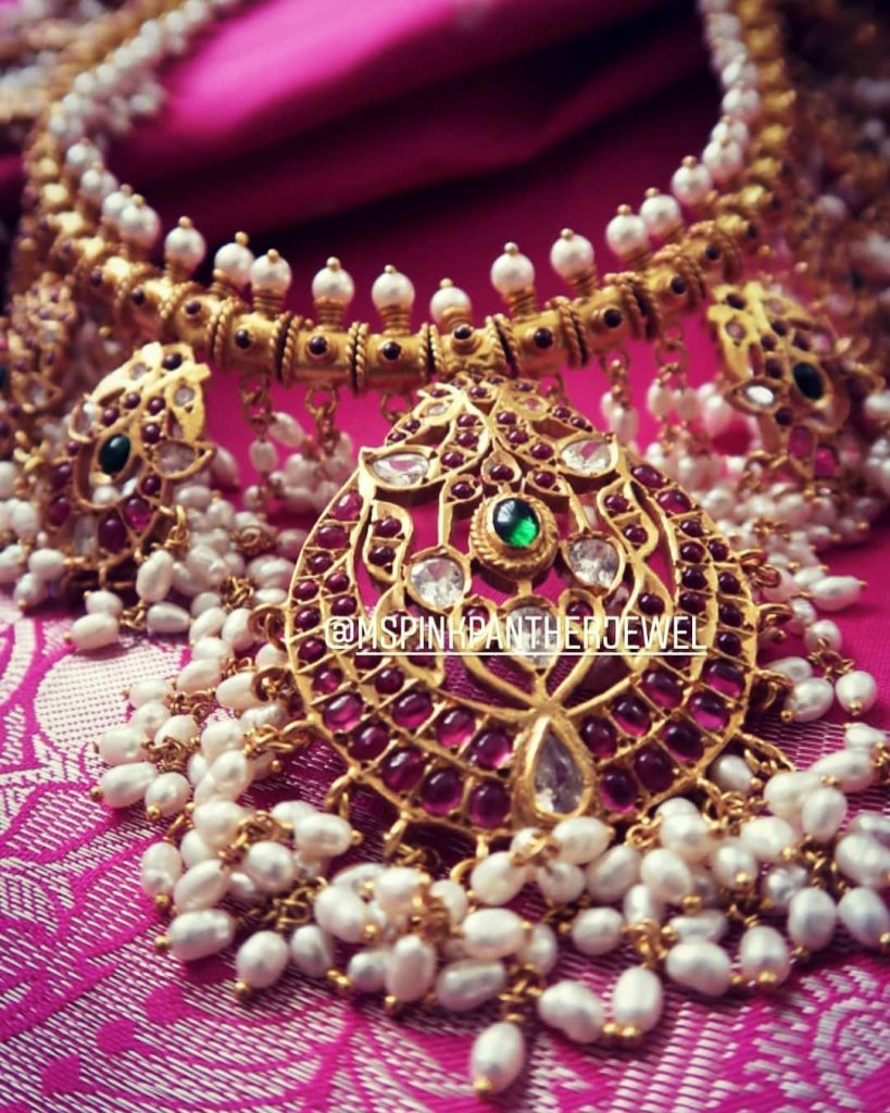 Kemp Guttapusalu Necklace - South India Jewels