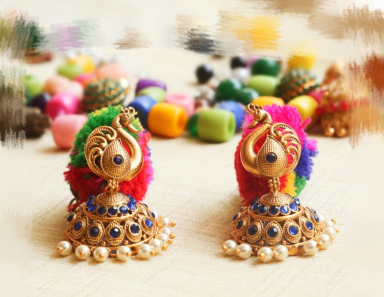 Imitation-Blue-Stone-Peacock-Jhumkas-01