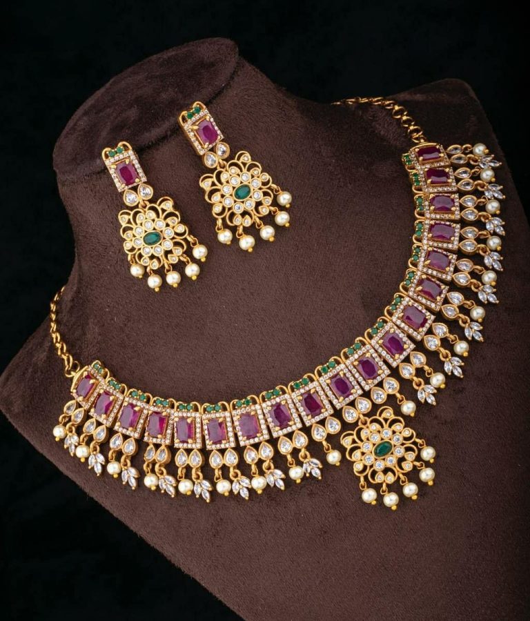 antique-polish-square-rubies-necklace