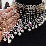 Diamond and Rubies Finish Choker Necklace Set