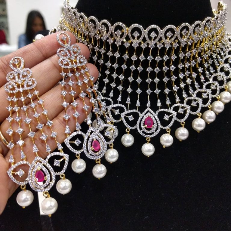 diamond-rubies-finish-choker-necklace-set