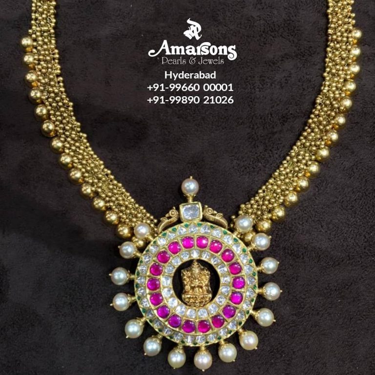 gold-ball-chain-kundan-pendant