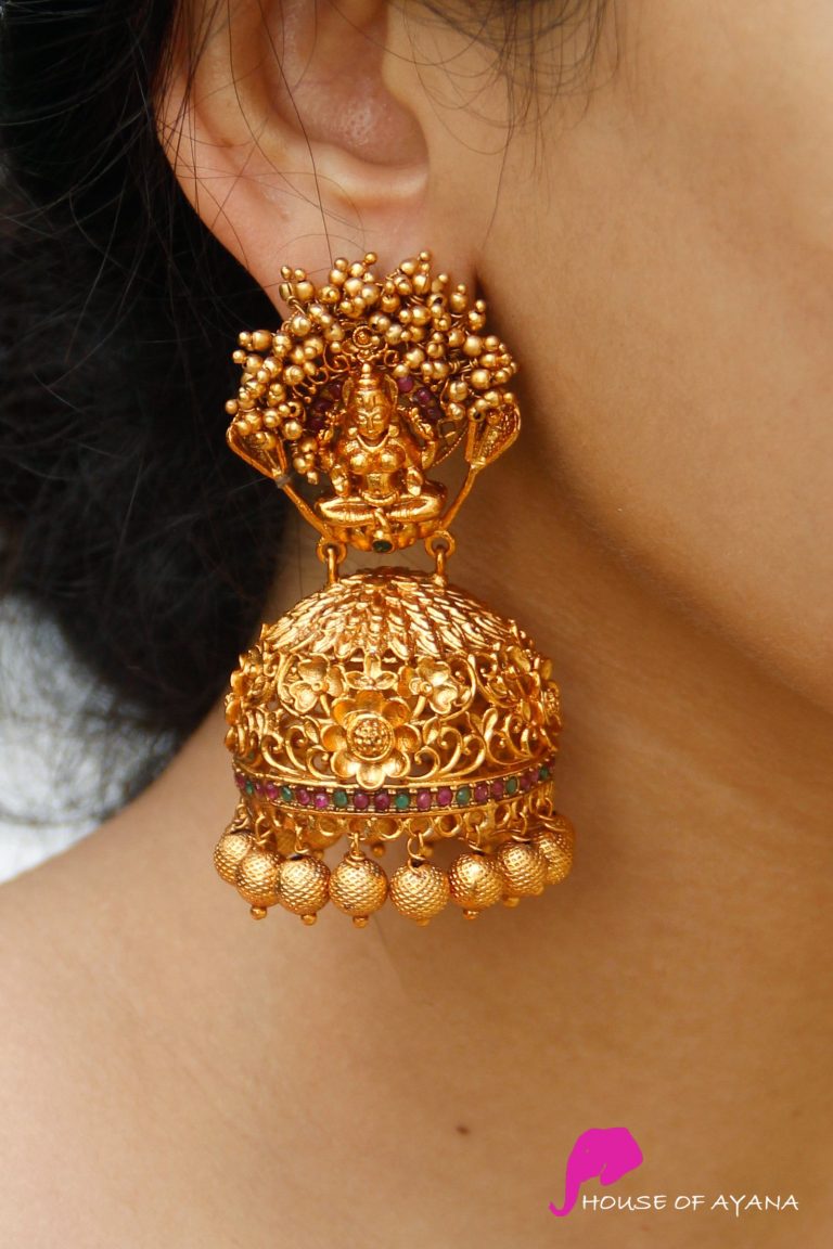 gold-polish-antique-temple-jhumkas