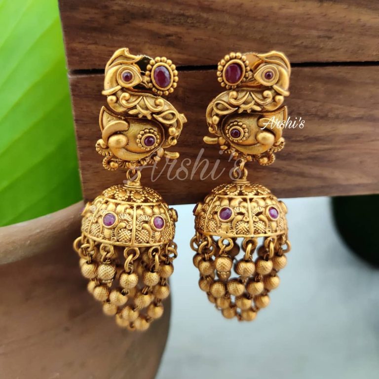 peacock-matte-hanging-jhumkas