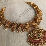 22Ct Gold Polished Silver Nakshi Necklace