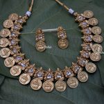 AD Stone Ganesha With Lakshmi Coin Necklace