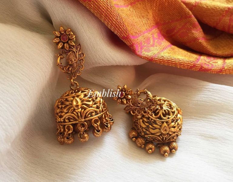 antique-peacock-flower-jhumka