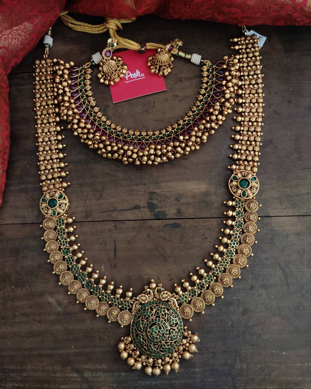 antique-short-necklace-long-coin-necklace