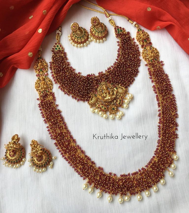 cluster-ruby-beads-temple-bridal-set