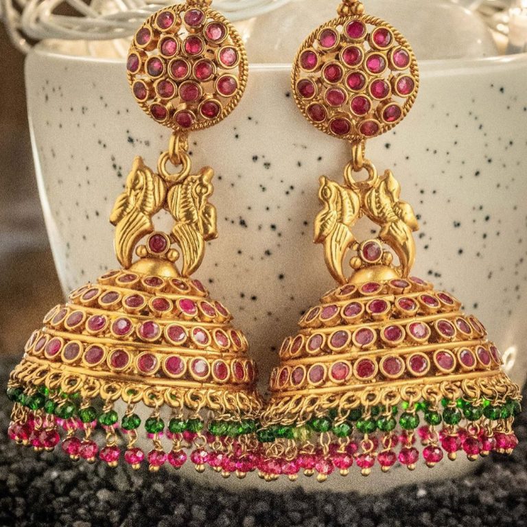 Kemp Bridal Jhumkas - South India Jewels