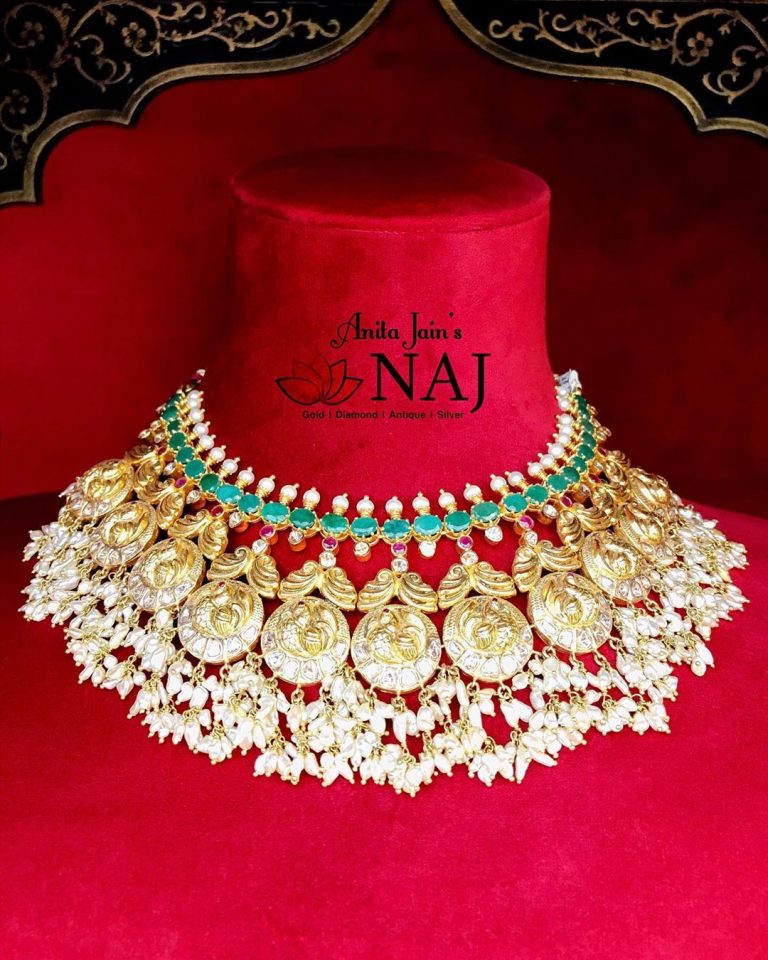 Nakashi Work Bridal Choker - South India Jewels