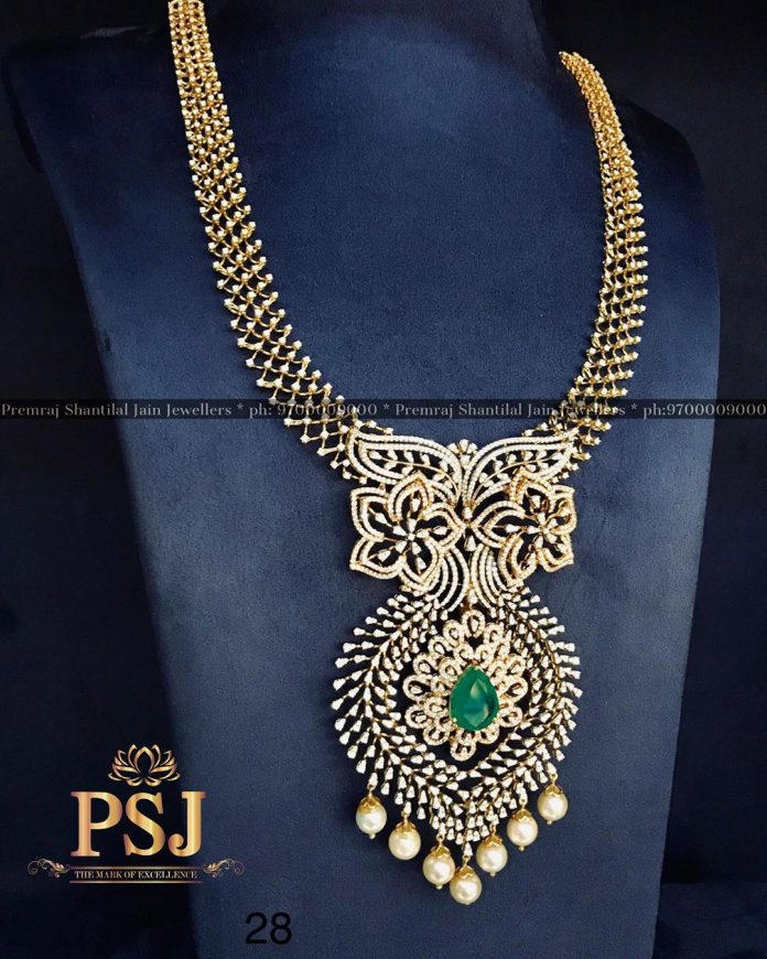 Heritage Diamond Emerald Necklace - South India Jewels