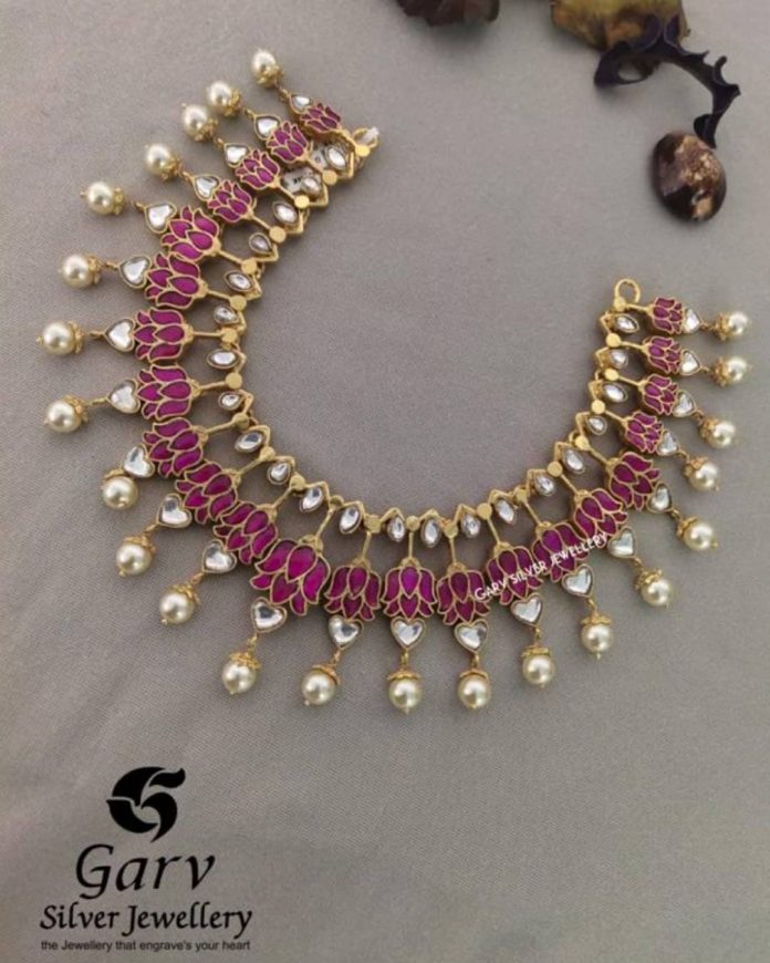 Kundan And Pearl Necklace - South India Jewels