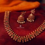 Matte Copper Semi Precious Stones Necklace Set