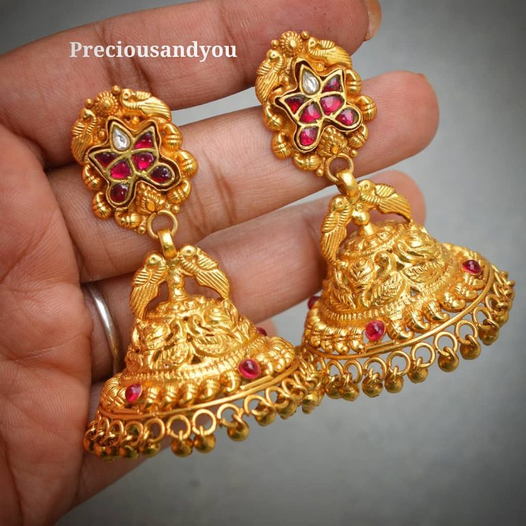 Pure Silver Peacock Jhumkas - South India Jewels