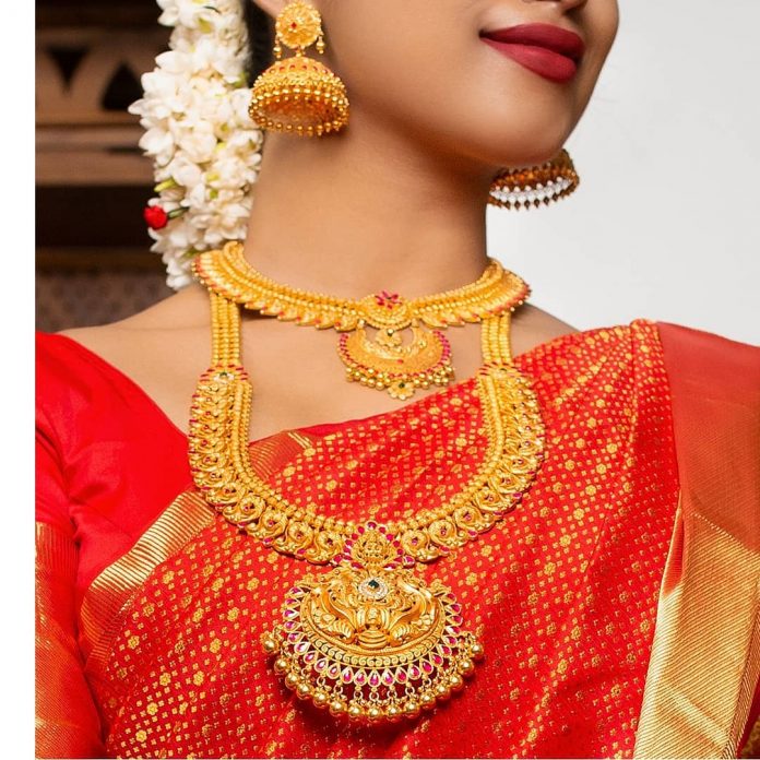 Gold Bridal Jewellery Set - South India Jewels