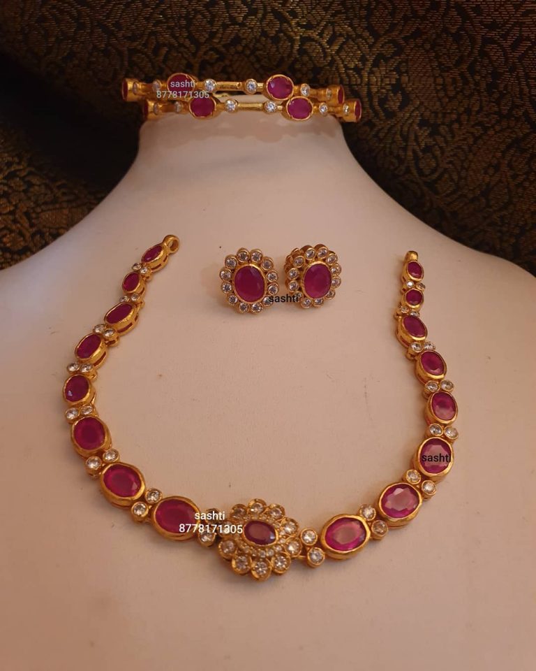 gold-plated-stone-necklace-earrings