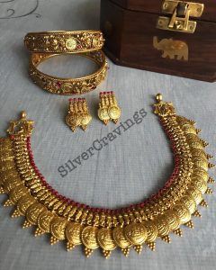 Coin Necklace Set And Bangle Combo - South India Jewels