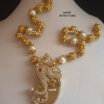 Ganesha Pendant Silver Pearl Necklace