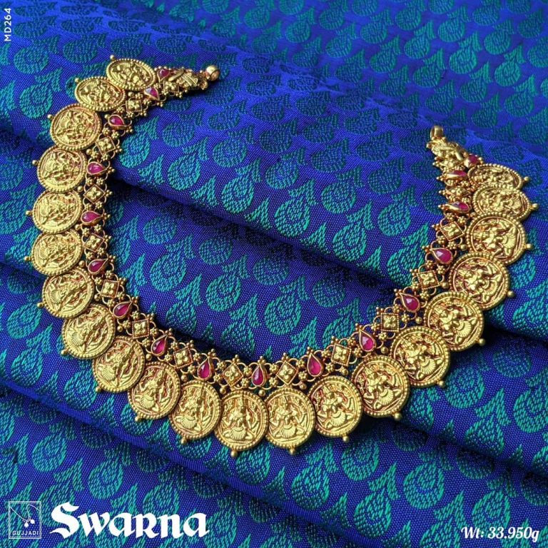 ruby-studded-goddess-rajarajeshwari-coin-necklace