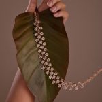 Tear Drop Flower Design Diamond Necklace