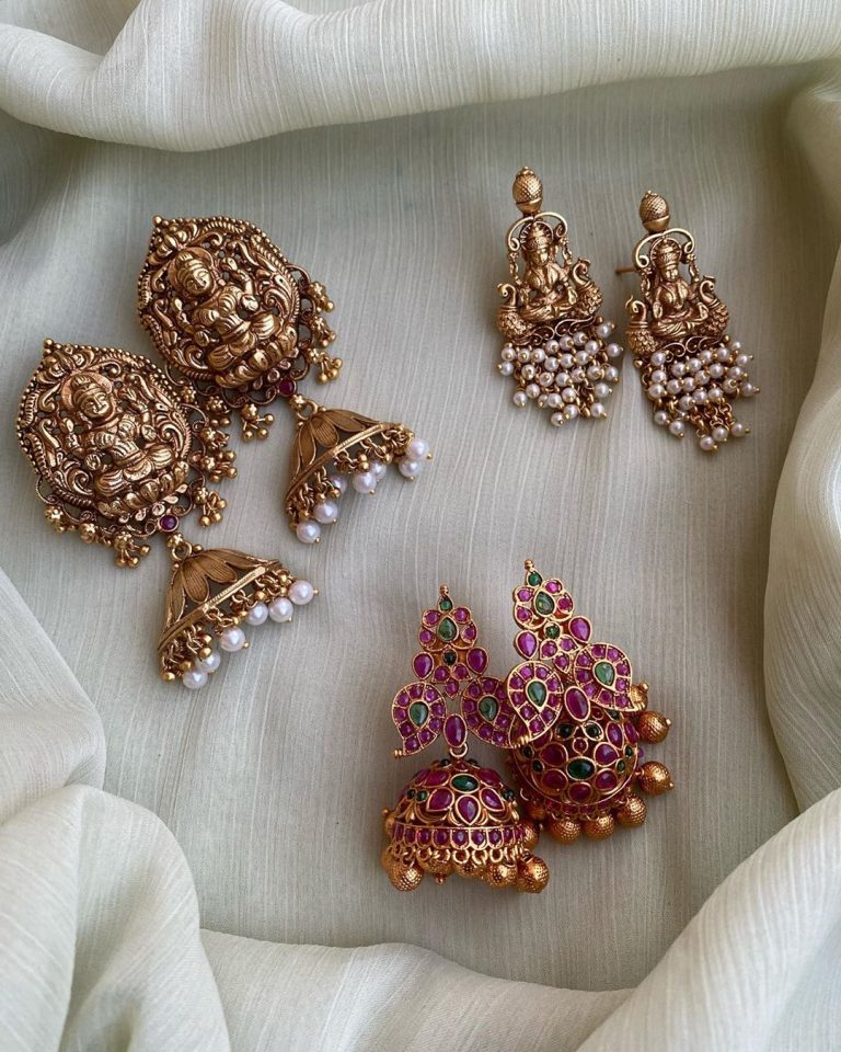 Antique Earrings Collection - South India Jewels