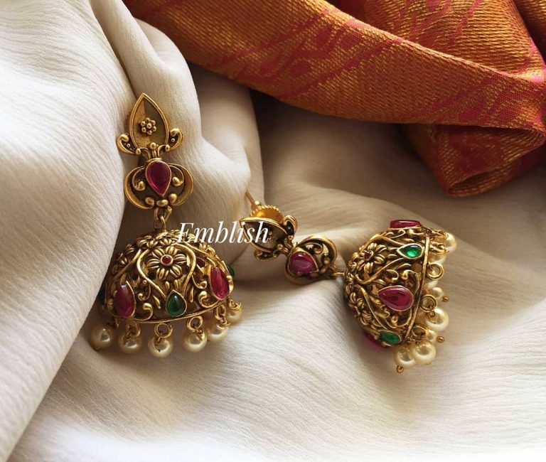 antique-flower-design-jhumka