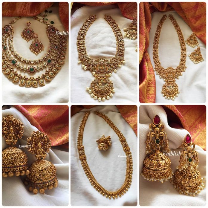 Antique Necklace And Jhumkas Collection - South India Jewels