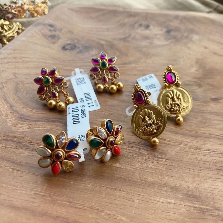 gold-plated-semiprecious-stones-stud-earrings