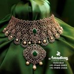 Diamond Emerald Choker Necklace Set