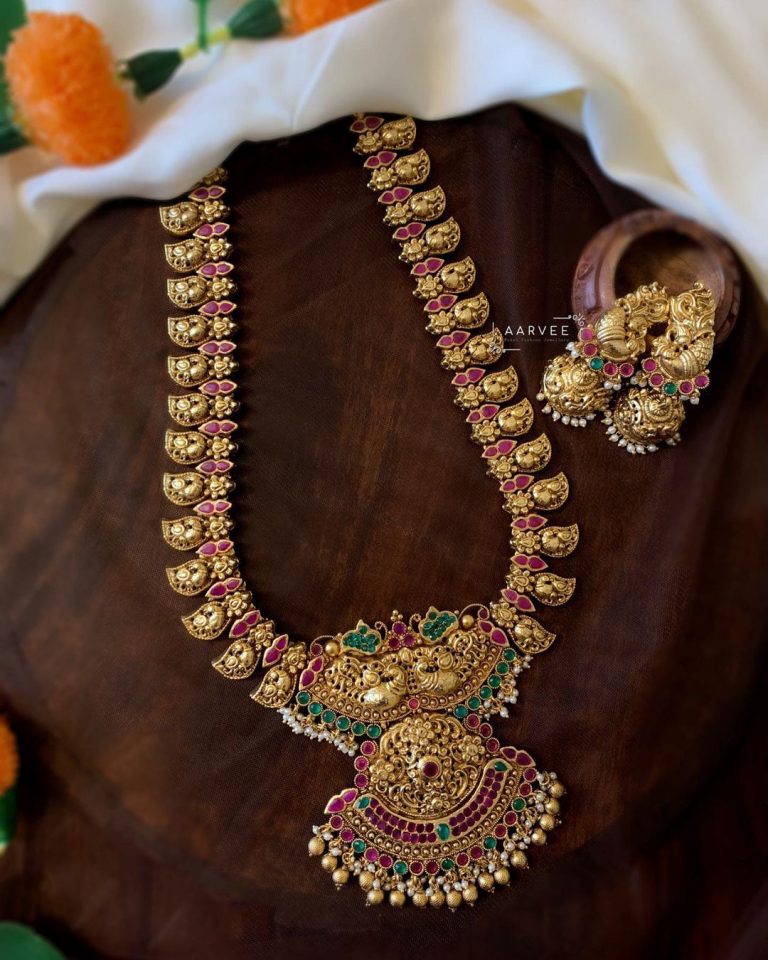 peacock-motif-antique-polish-necklace-set