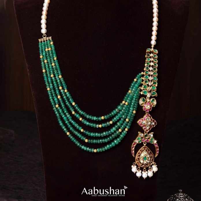 Contemporary Style Beads Necklace - South India Jewels